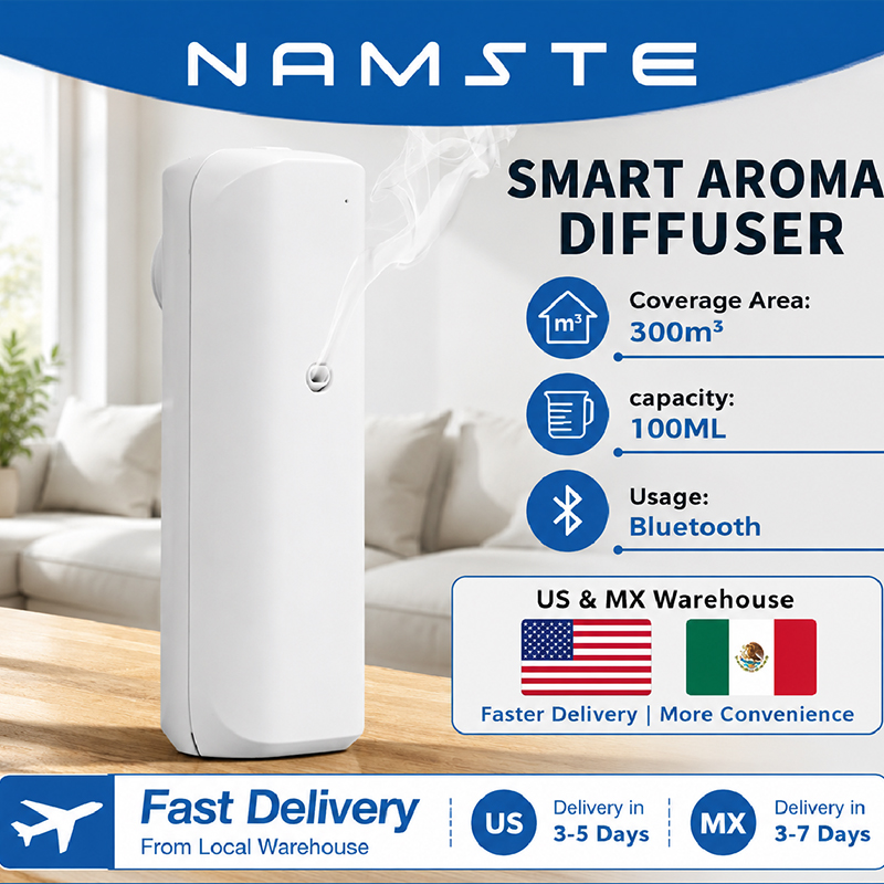 Home Fragrance Oil Diffuser - NAMASTE Aromatische olieverspreider Bluetooth-geurverspreider Socket-stijl Aroma-olieverspreider