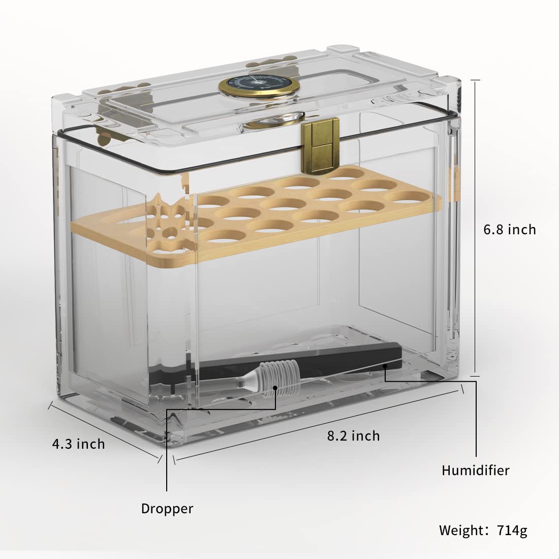 Acryl Sigaar Humidor Met Hygro - Home Fragrance Maple Walnut recensie en prijs